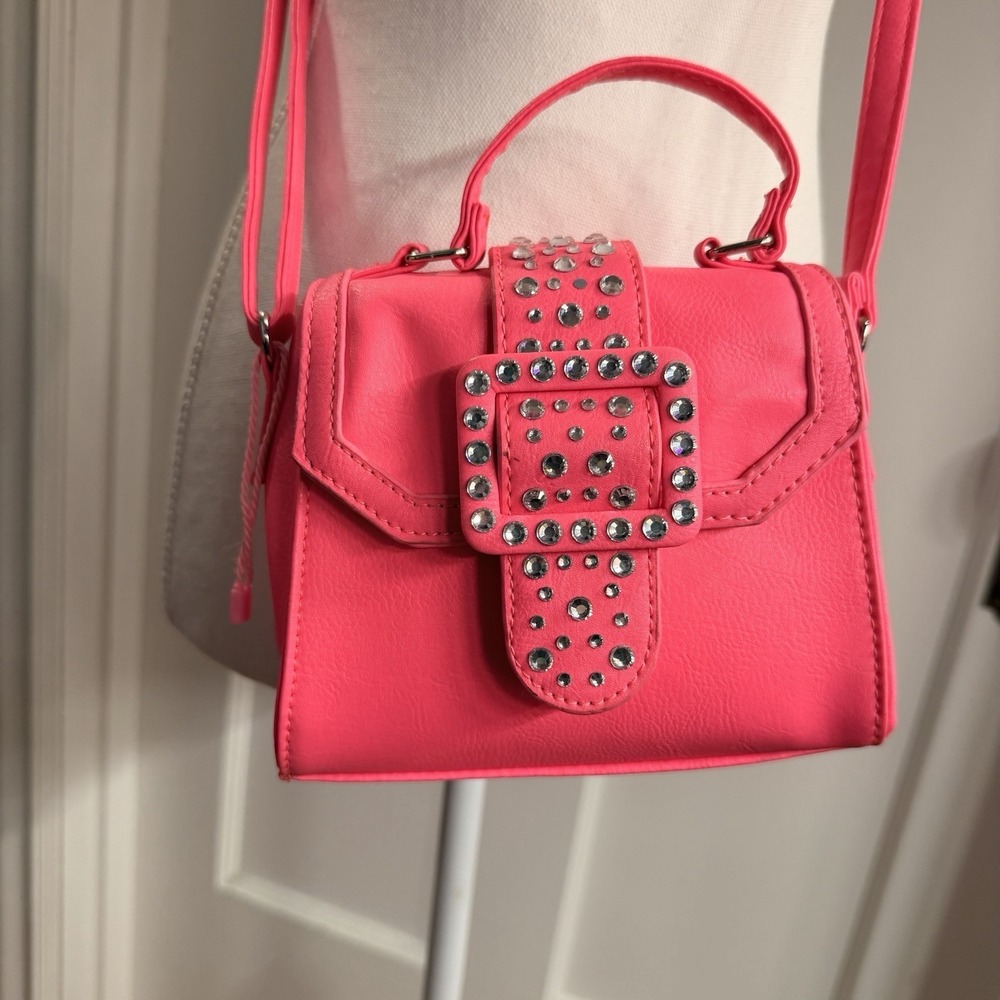 OMG‎ ACCESSORIES/Small Purse Miss GWEN Neon Pink With Rhinestones
